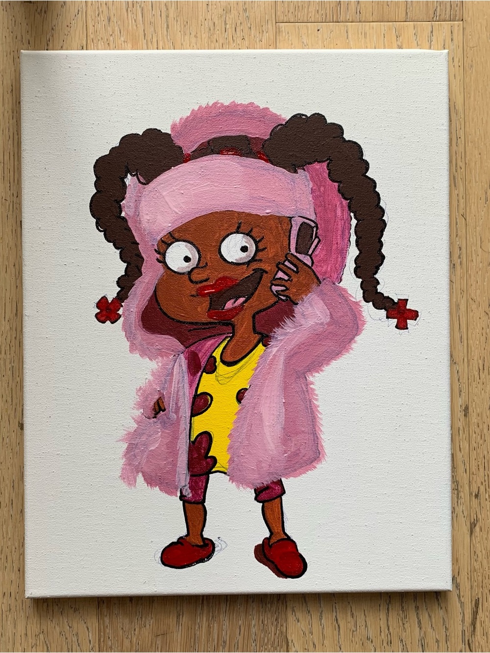 Pink Hooded Girl Pop Art Canvas Print - Unbranded